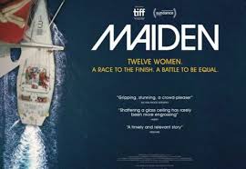 bird's eye view of sailboat - promo poster for Maiden movie